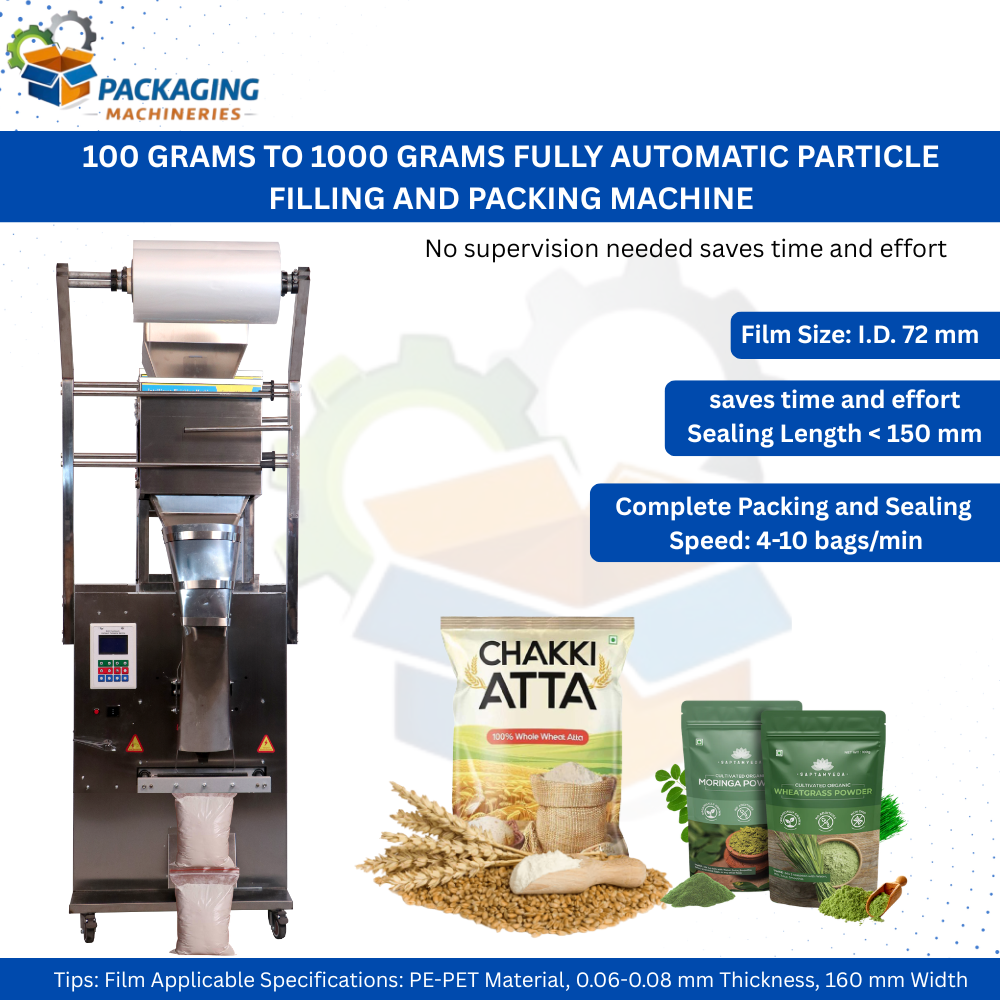 Automatic 1 to 1000 Grams Granule Packaging Machine – High-Speed Sachet Packing Machine for Seeds, Sugar & Spices